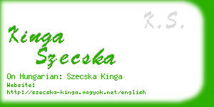 kinga szecska business card
